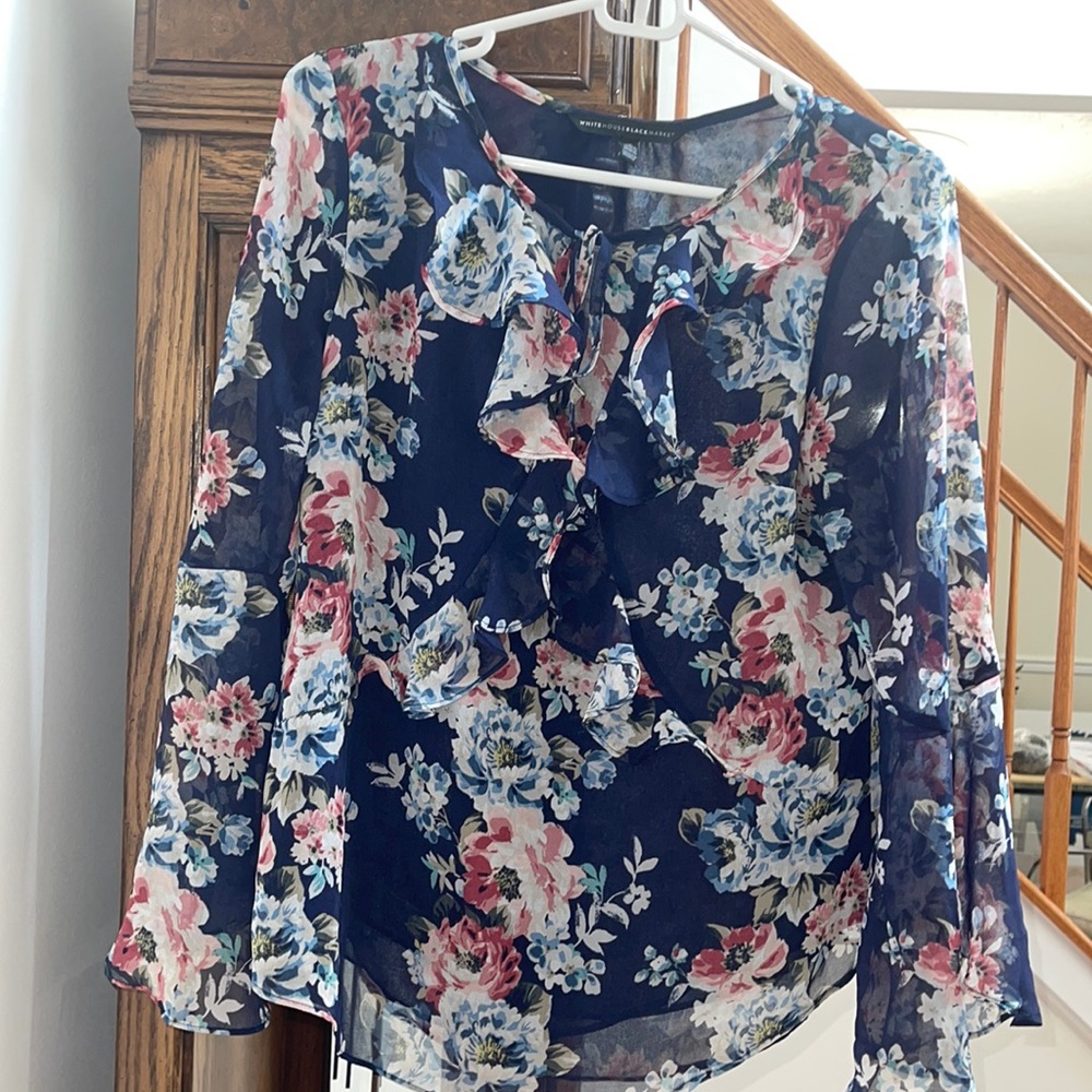 White House Black Market Floral Blouse